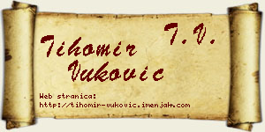 Tihomir Vuković vizit kartica